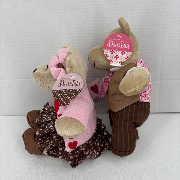 Starbucks Bearista Teddy Bear Plush 10 Inch Lot 2 Valentines Edition 2007 2011 - Picture 7 of 14